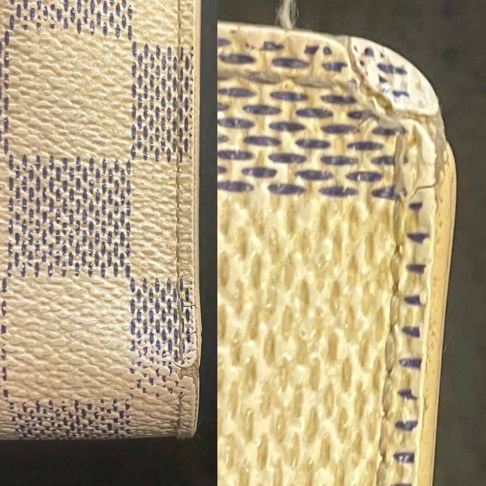 Louis Vuitton VTG Damier Azur French Purse Wallet Kisslock Bifold, duster, Fair - Picture 8 of 13
